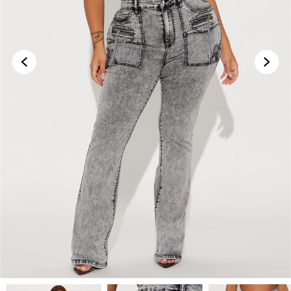 Fashion Nova Black Acid Wash Bootcut Jeans - Picture 8 of 8